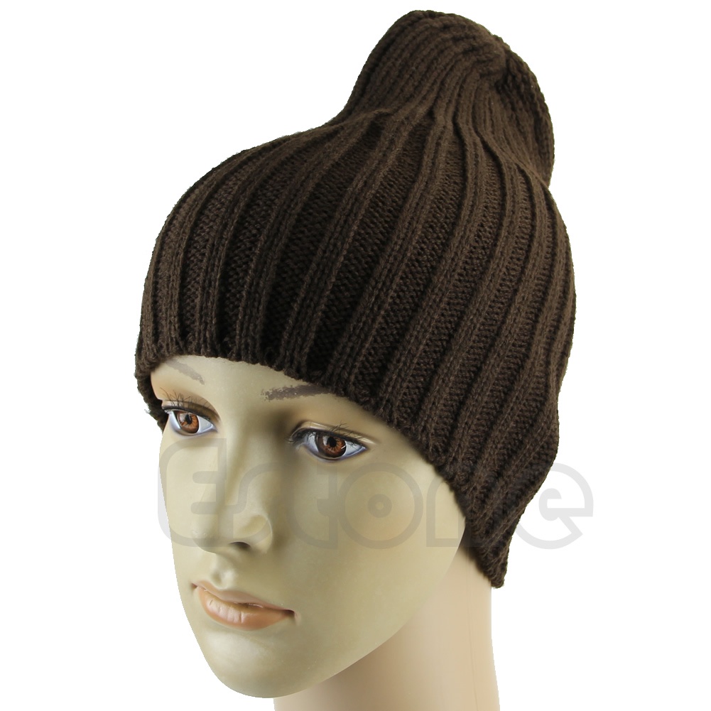 Mũ Beanie Dệt Kim Oversize Có Thể Đảo Ngược Giữ Ấm Mùa Đông Cho Nam Nữ