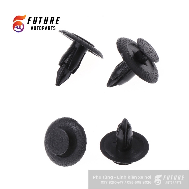 Set 50 bộ chốt nhựa, đinh tán nhựa cỡ 6mm cho xe ô tô Mazda - Future Autoparts