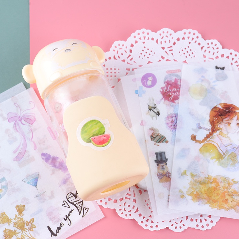 Bộ 6 Tấm Nhãn Dán Kiểu Dáng Dễ Thương Dùng Trang Trí