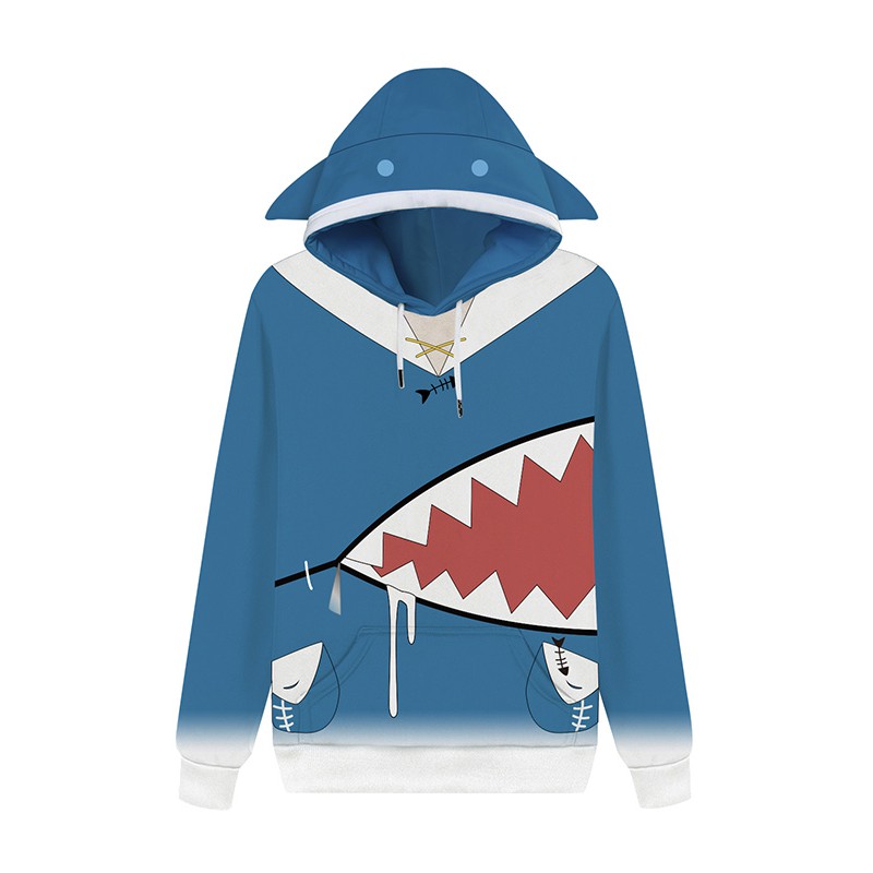 Trong chai Vtubr Áo Cosplay tiếng Anh Vtubr Gawr Gura Cosplay có mũ cổ tay Unisex