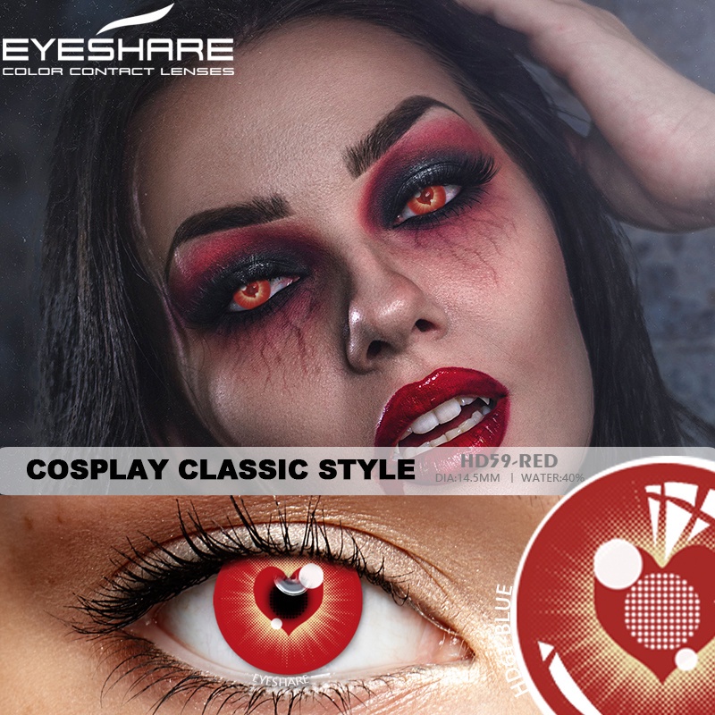 EYESHARE 1 Cặp Kính Áp Tròng Hóa Trang Halloween Độc Đáo lens thời trang