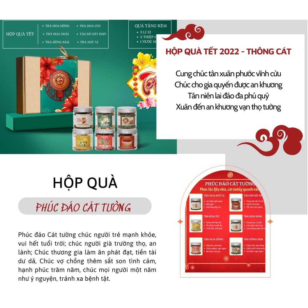 Hộp quà Tết PHÚC ĐÁO CÁT TƯỜNG Đông y gia truyền Thông Cát - Qùa Tết biếu ông bà bố mẹ ý nghĩa nhất 2022 | BigBuy360 - bigbuy360.vn