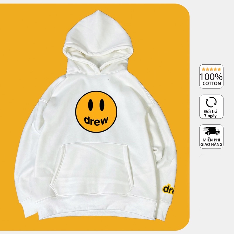 Áo hoodie unisex Mặt Cười Drew Tomx1 form rộng nỉ nam nữ phong cách thời trang thu đông oversize cực hot HD5 | WebRaoVat - webraovat.net.vn