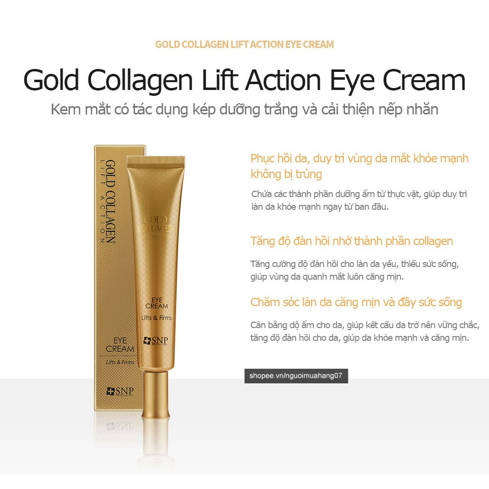 Kem Mắt Nâng Cơ SNP Gold Collagen Lift Action Eyecream