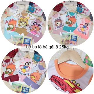 Quần áo trẻ em: bộ ba lỗ hoạt hình cho bé gái 8-25kg