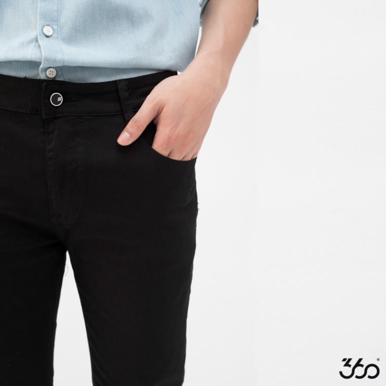 Quần jeans nam 360 BOUTIQUE dáng dài màu đen - Made in Vietnam
