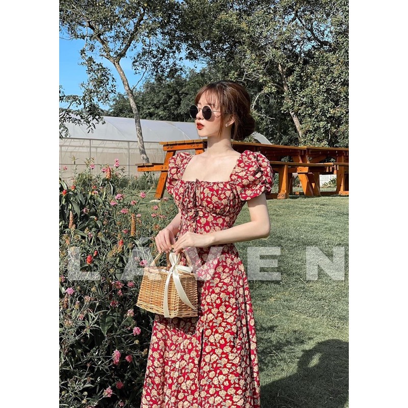 Váy hoa dáng dài 🌸 Đầm hoa tay bồng siêu xinh cho các nàng đi chơi | BigBuy360 - bigbuy360.vn