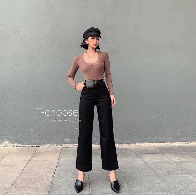 Quần jean ống suông ( xuông ) đứng co giãn tốt, lưng siêu cao ( hình thật 100%) | BigBuy360 - bigbuy360.vn