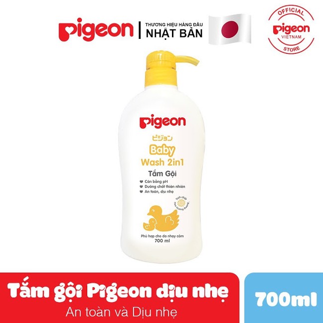 Sữa Tắm Gội 2in1 Trẻ Em Pigeon 700ml