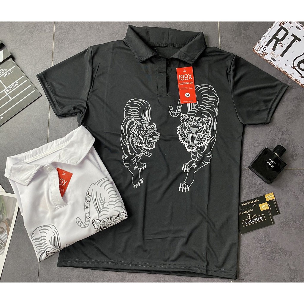 Áo Phông Polo, Áo Thun Cổ Bẻ Nam In Hình Hổ Chất Liệu Thun Thoáng Mát - AC112 - xuongmaytrungkien | BigBuy360 - bigbuy360.vn
