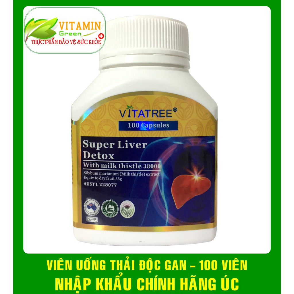 VIÊN UỐNG THẢI ĐỘC GAN VITATREE SUPER LIVER DETOX (100 VIÊN) | NHẬP KHẨU CHÍNH HÃNG ÚC