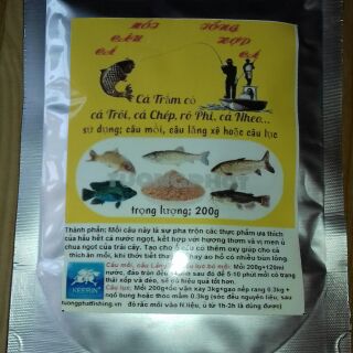 mồi câu cá trắm cỏ, chép, trôi,rô phi đại,nheo...