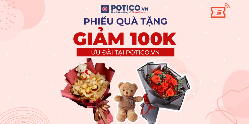 [E-voucher] Mã giảm 100K cho mọi đơn hàng có giá trị từ 300K trở lên trên Flowerstore.vn