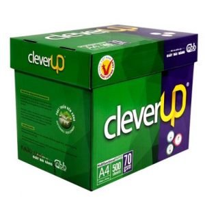 Giấy A4 Clever up Định lượng (65gsm/70gsm)  loại giấy trắng đẹp, độ sắc nét cao, in 2 mặt không bị kẹt giấy,