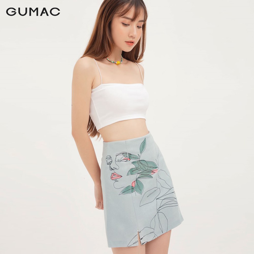 Chân váy nữ chữ A in mặt người GUMAC VA12144 | BigBuy360 - bigbuy360.vn