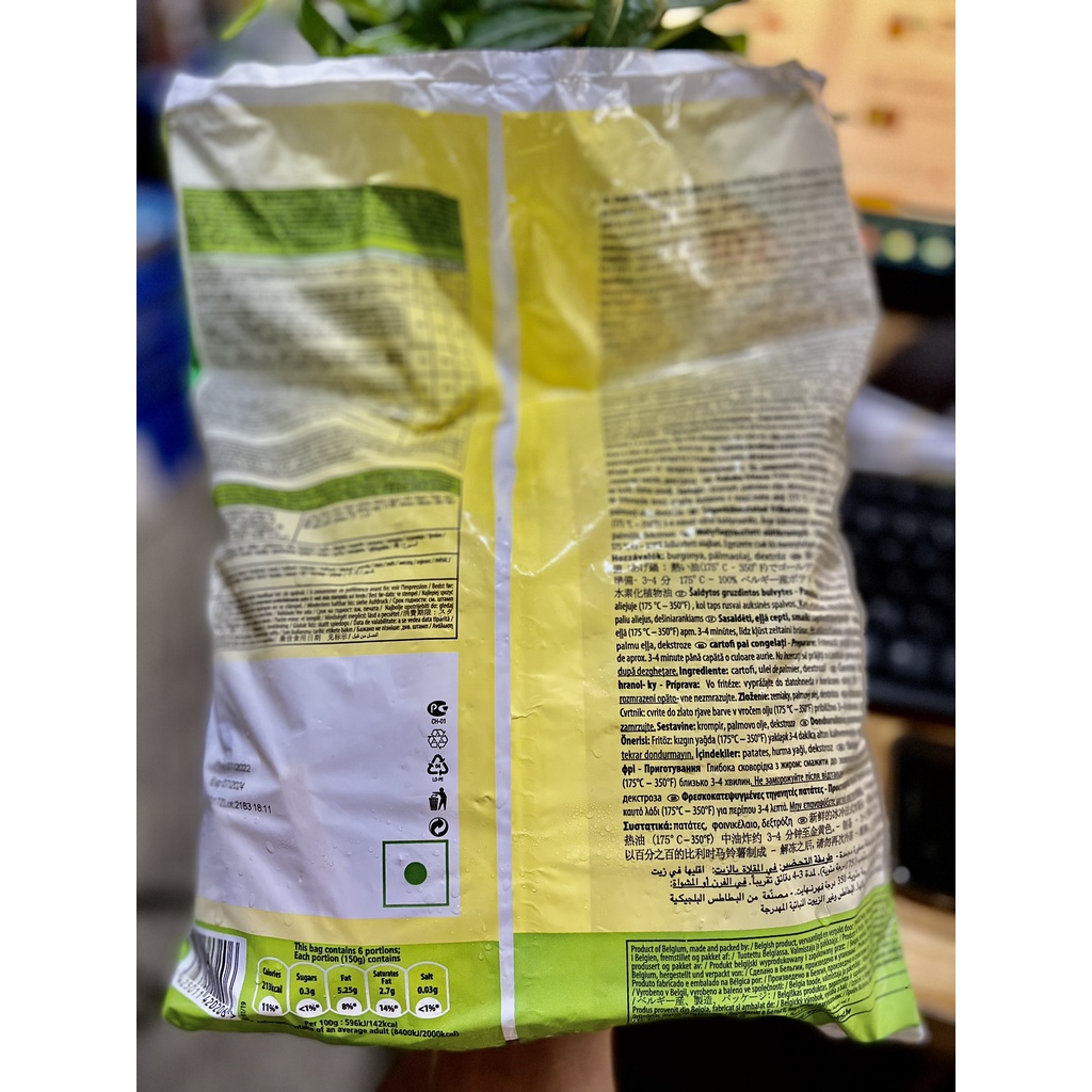 Khoai Tây Chiên Cọng Bỉ Gói 1kg, Khoai Tây Bỉ Chiên Giòn Lắc Phô Mai, Vệ Sinh AN Toàn Thực Phẩm