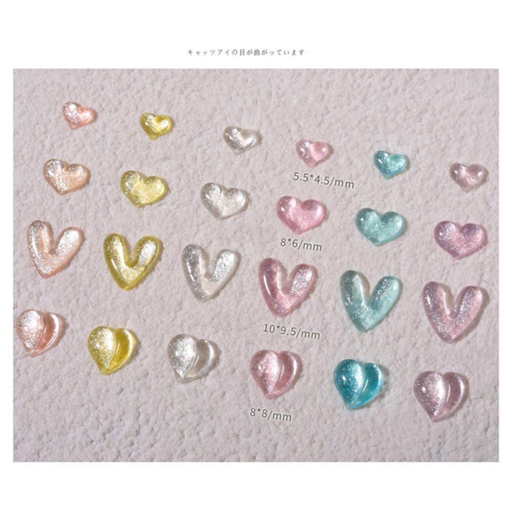 Bộ 30 HạT ĐíNh Trang Trí MóNg HìNh Tim 3D H2L1