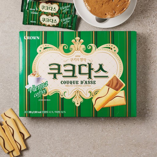 [Cận Date 01/04] Bánh Quy Kem Couque D'asse Thương Hiệu Crown Hàn Quốc. Bánh Hương Vị Cà Phê Siêu Ngon