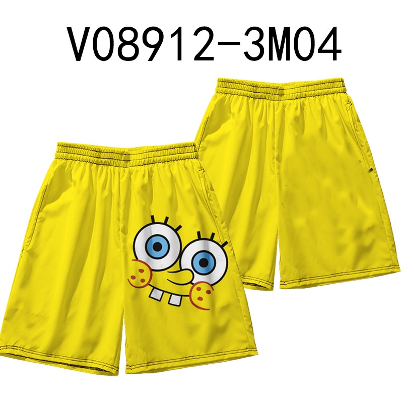 Quần Short Đi Biển Nửa Thân Phong Cách Spongebob SquarePants Pie Daxing Thời Trang Mùa Hè Giản Dị Dành Cho Bạn Nam Mặc Đi Biển
