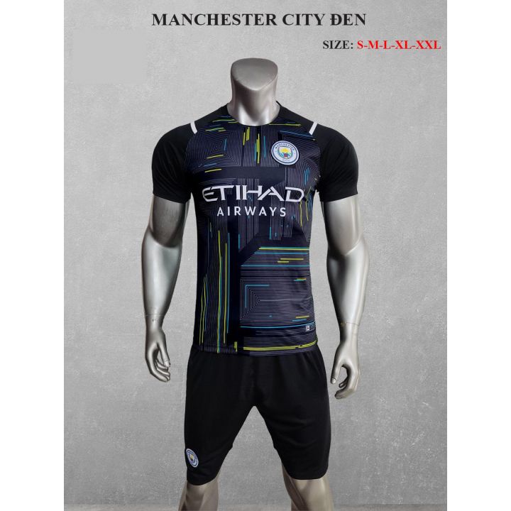 Bộ Áo Đấu Man City mùa giải 2021-2022 Màu Đen CÓ IN tên số
