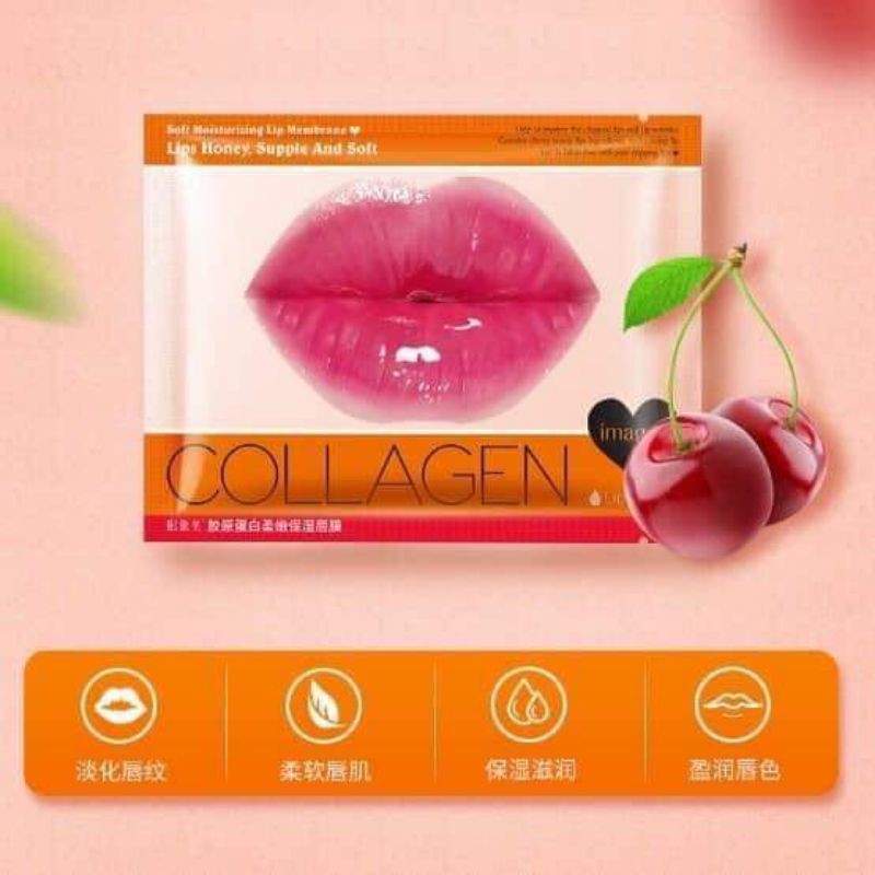 Mặt Nạ Môi Cherry Collagen Giảm Thâm, Hồng Môi