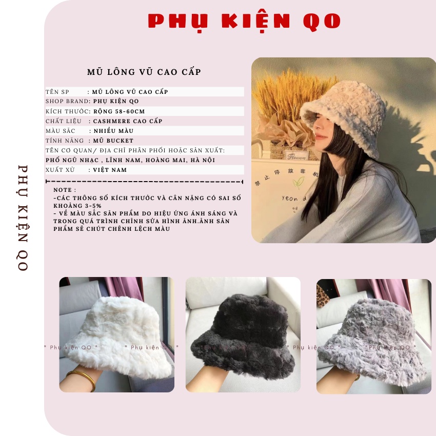 Mũ bucket lông vũ cao cấp BUK21