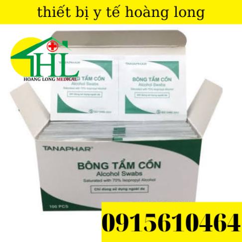 Bông Tẩm Cồn Tiệt Trùng Alcohol Pads [Hộp 100 Miếng]