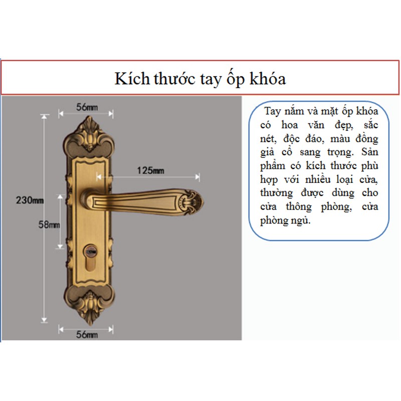 khóa cửa tay gạt giả cổ thông phòng