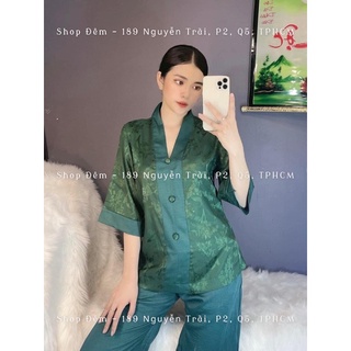 Set Pháp Phục Phật Tử Gấm Lụa Ba Nút Dành Cho Nữ