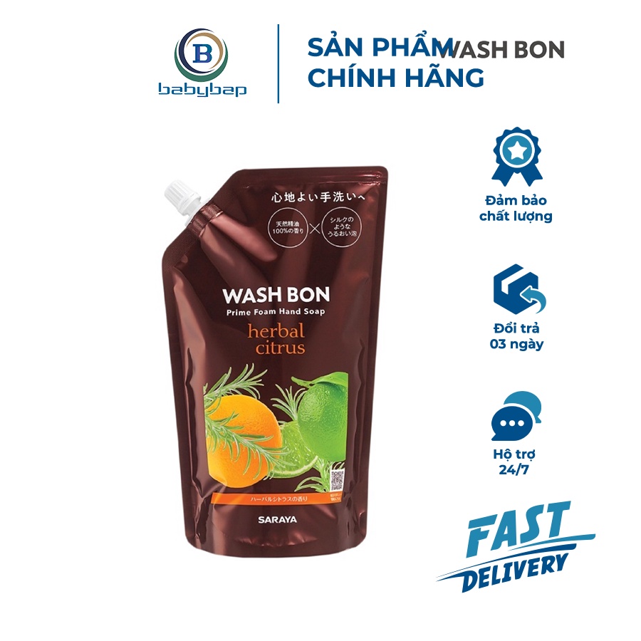 Xà Phòng Rửa Tay Thảo Mộc Tạo Bọt Wash Bon
