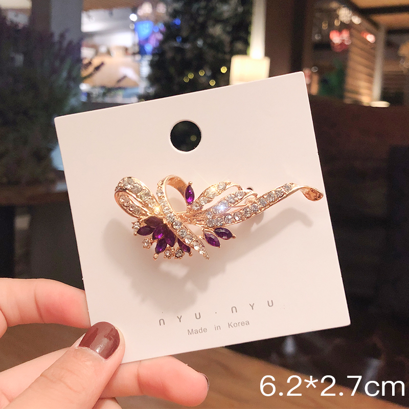 Ghim Cài Áo Hình Bông Hoa Đính Pha Lê Giả Sang Trọng Thời Trang Cho Nữ