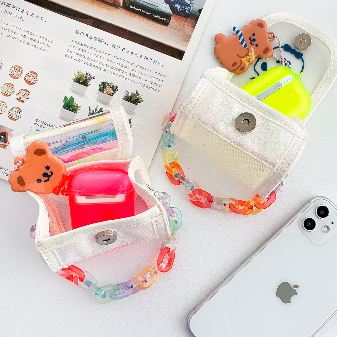 Túi Đựng Son Môi Màu Laser Họa Tiết Gấu Dễ Thương Tiện Dụng | BigBuy360 - bigbuy360.vn