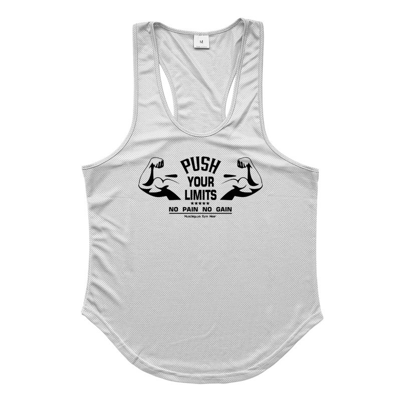 Áo Thun Ba Lỗ Lưới Thoáng Khí Khô Nhanh In Họa Tiết Cho Nam Tập Thể Hình