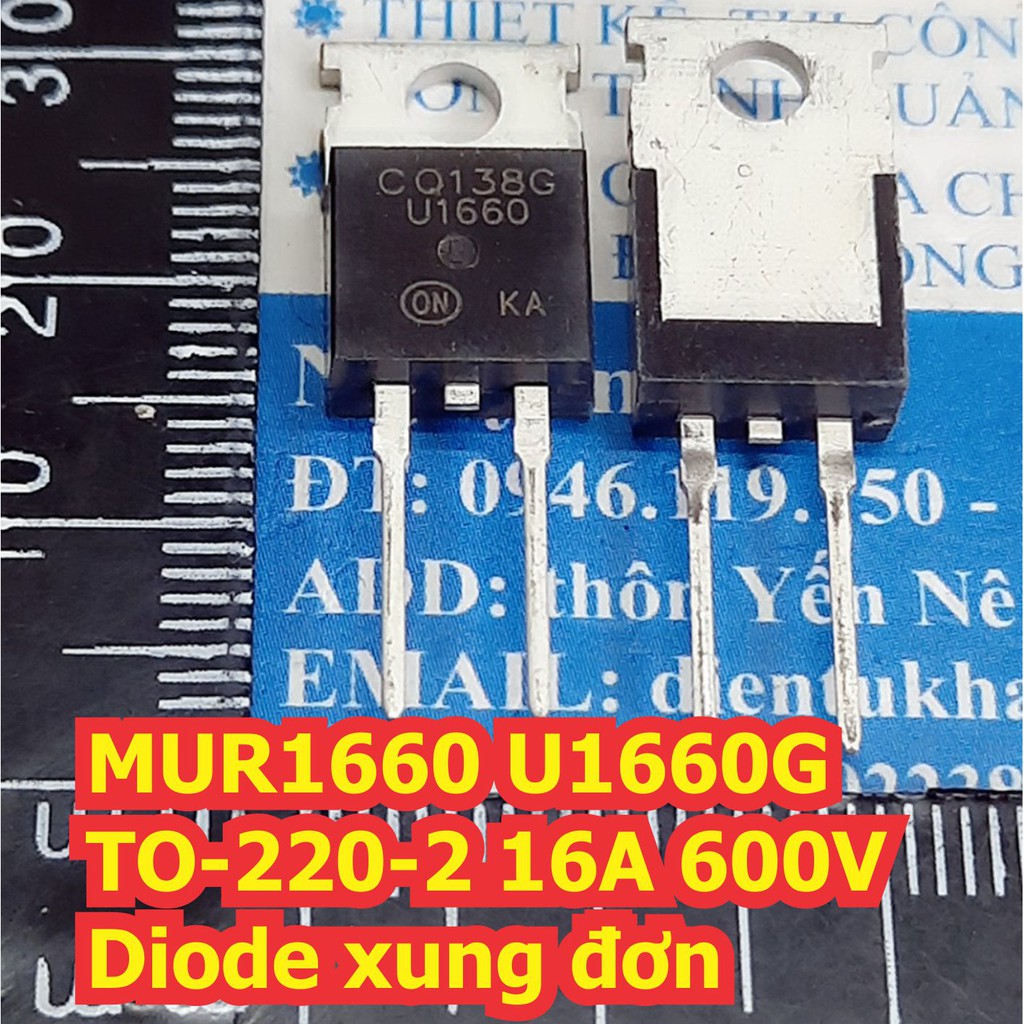 5 con MUR1660 MUR1660CT U1660G TO-220-2 16A 600V Diode xung đơn kde7472