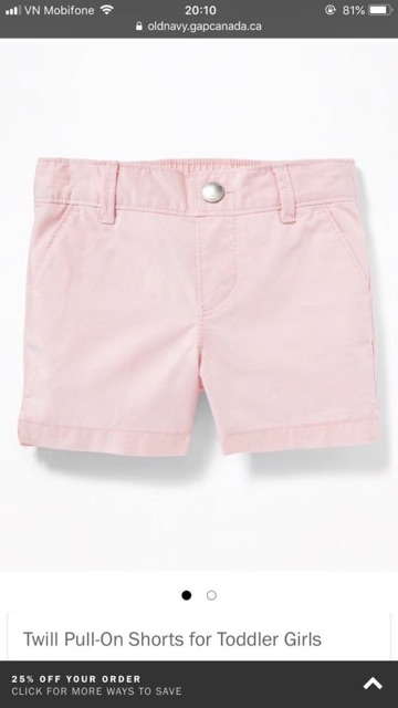 Quần short bé gái Old Navy xuất xịn.