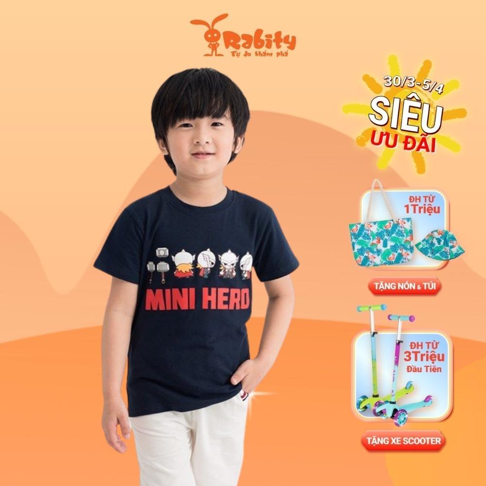 Áo thun bé trai ngắn tay RABITY cotton in hình Spiderman người nhện 5404