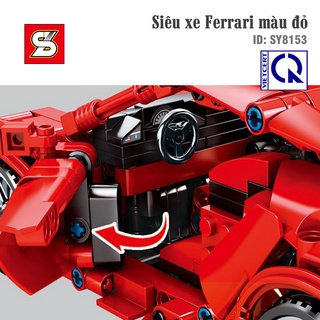 Đồ Chơi Lắp Ráp Siêu Xe Ferrari Màu Đỏ - SY BLOCK 8153