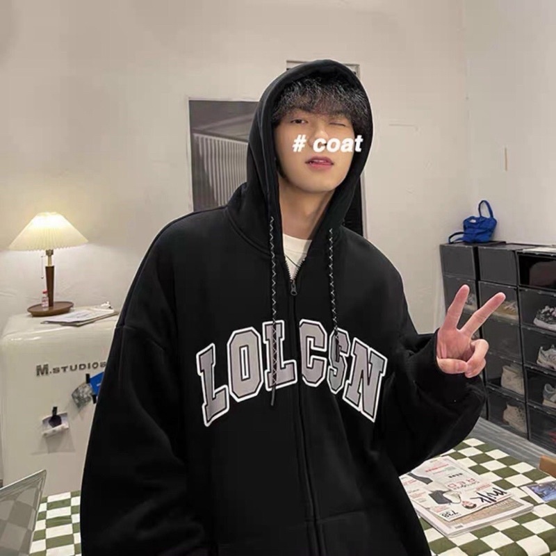 [hot] Áo Khoác Hoodie Chữ LOLCSN Chất Nỉ Mát - Phong Cách Đường Phố Chống Nắng Tốt