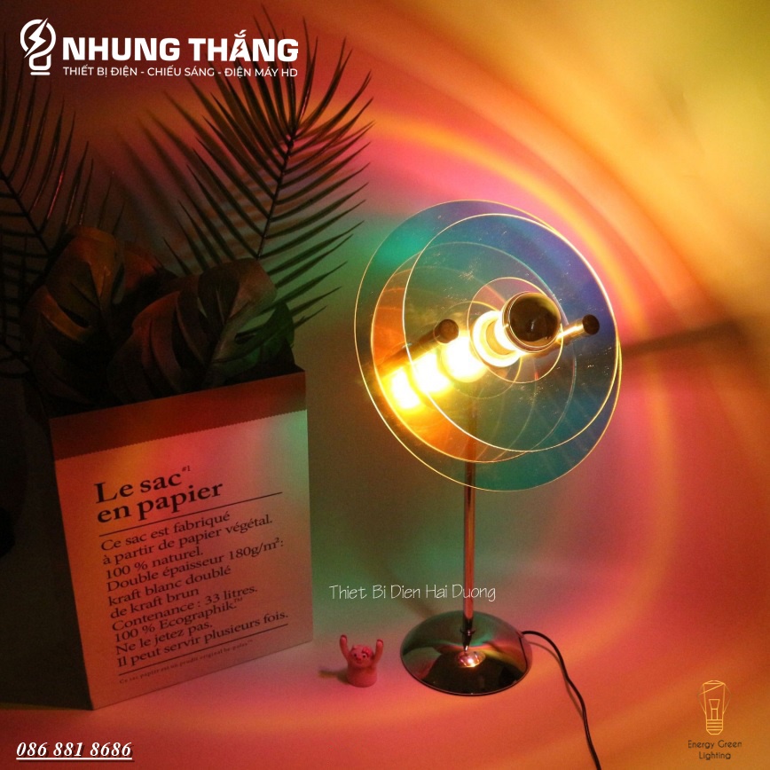 Đèn Bàn Đa Sắc Cầu Vồng Ánh Sáng Siêu Đẹp DB-921,DB-922 - Decor, Sống Ảo Sunset Lamp, Trang Trí Chụp Ảnh