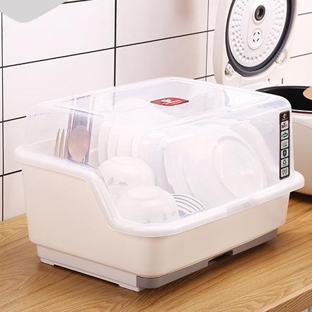 KỆ RỔ ÚP CHÉN ĐĨA ĐỒ DÙNG ĂN UỐNG CÓ NẮP ĐẬY CHỐNG CÔN TRÙNG, CHỐNG BÁM BỤI - TẶNG KÈM GIÁ ÚP BÌNH SỮA