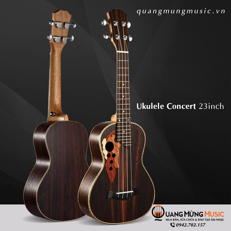 Ukulele 23 inch Cao Cấp - Ukulele Đẹp Chất Lượng + Full phụ kiện