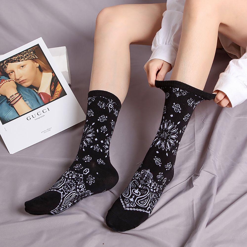 Vớ Cotton Thoáng Khí In Họa Tiết Hoa Thời Trang Đường Phố Harajuku Hàn Quốc Cho Nữ