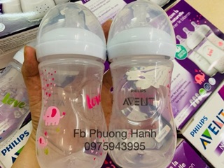 Set 3 bình 3 núm ti Avent hoạ tiết