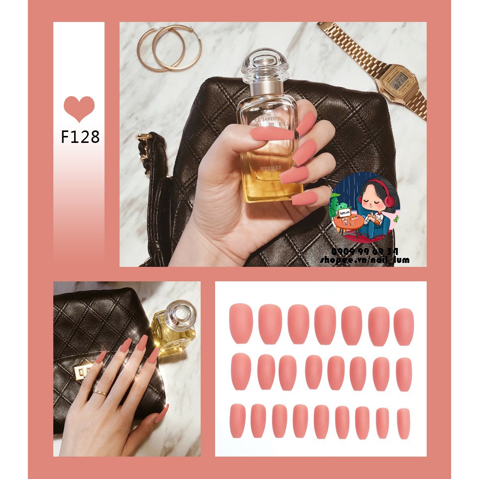 Móng Giả - Nail Dài Đơn Màu [Sẵn Keo - Đóng Hộp 24 Mẫu Đủ Size]