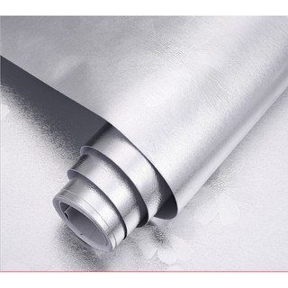 1 mét decal giấy dán bếp tráng nhôm hoa mai bạc khổ 60cm keo sẵn