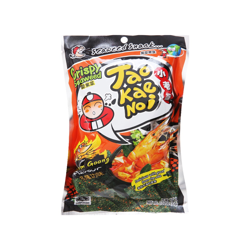 Snack rong biển giòn Tao Kae Noi vị chua cay gói 15g