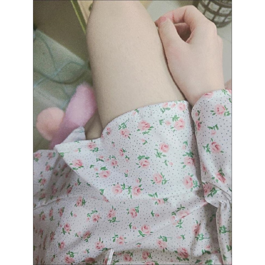 Đầm tay dài họa tiết hoa xinh xắn dành cho nữ | BigBuy360 - bigbuy360.vn