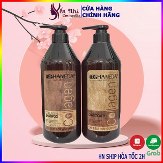 Bộ Dầu Gội Collagen Top Haneda cặp dầu gội dưỡng ẩm phục hồi tóc chuyên sâu 800ml chính hãng, Mỹ phẩm tóc yến nhi