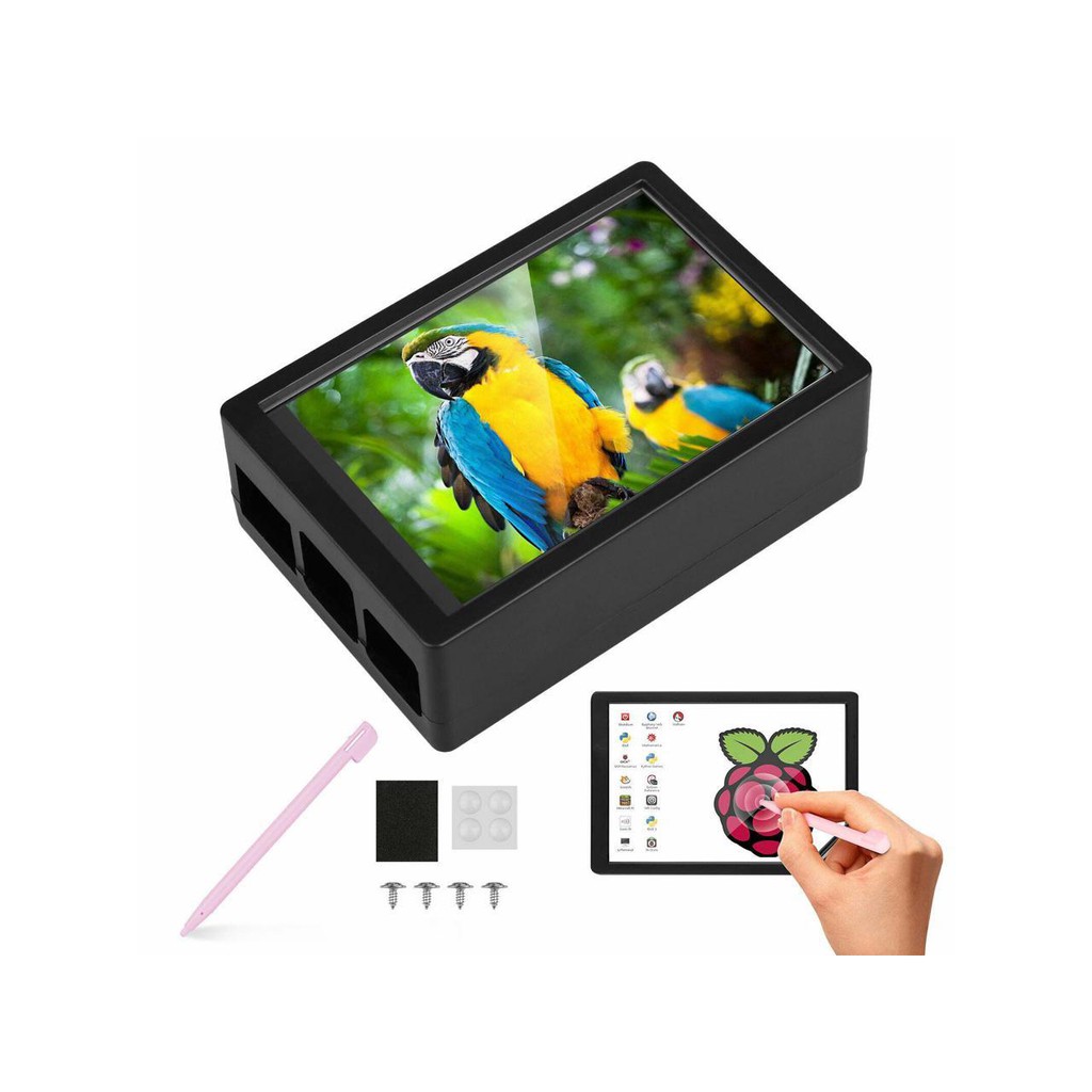 Quạt Làm Mát Raspberry Pi 4 B 3.5 "Màn Hình Lcd Bằng Nhựa Abs Có Chức Năng Kép