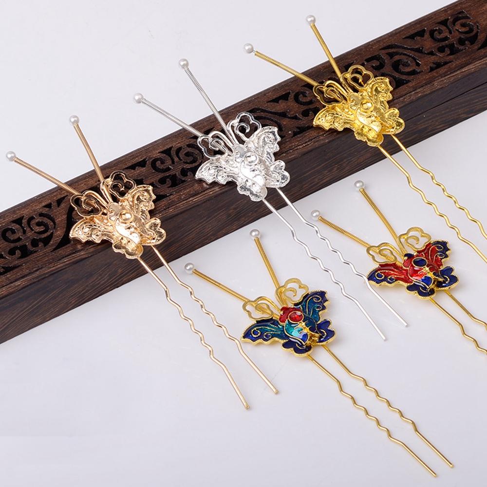 Trâm Cài Tóc Hình Bướm Bằng Hợp Kim Phong Cách Trung Hoa Cổ Điển